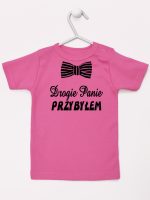 drogie panie przybyłem z muszką koszulka z krótkim rękawem kolor ciemny różowy 194