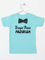 drogie panie przybyłem z muszką koszulka z krótkim rękawem kolor miętowy 194