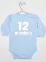 dwanaście miesięcy body z długim rękawem kolor błękitny 024