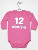 dwanaście miesięcy body z długim rękawem kolor ciemny różowy 024