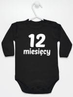 dwanaście miesięcy body z długim rękawem kolor czarny 024