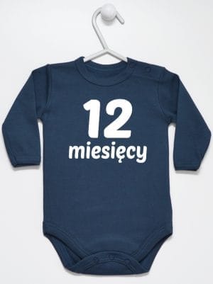 dwanaście miesięcy body z długim rękawem kolor granatowy 024