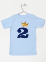 dwójka z koroną na drugie urodziny koszulka z krótkim rękawem kolor błękitny 214
