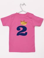 dwójka z koroną na drugie urodziny koszulka z krótkim rękawem kolor ciemny różowy 214