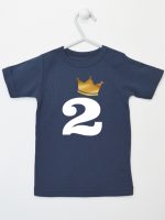 dwójka z koroną na drugie urodziny koszulka z krótkim rękawem kolor granatowy 214