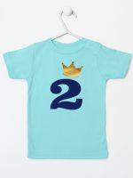 dwójka z koroną na drugie urodziny koszulka z krótkim rękawem kolor miętowy 214