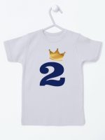 dwójka z koroną na drugie urodziny koszulka z krótkim rękawem kolor szary 214