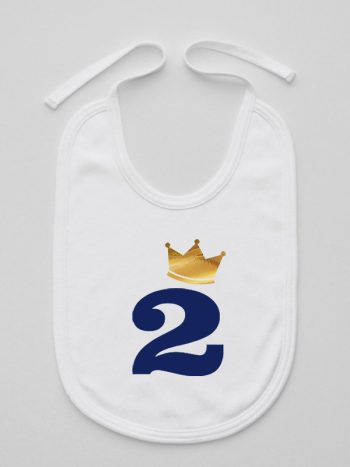 dwójka z koroną na drugie urodziny śliniak niemowlęcy kolor biały 214