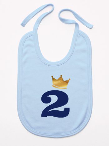 dwójka z koroną na drugie urodziny śliniak niemowlęcy kolor błękitny 214