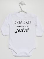 dziadku dobrze że jesteś body z długim rękawem kolor biały 179 dziadku dobrze że jesteś body z długim rękawem kolor biały 179