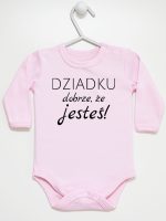 dziadku dobrze że jesteś body z długim rękawem kolor różowy 179 dziadku dobrze że jesteś body z długim rękawem kolor różowy 179