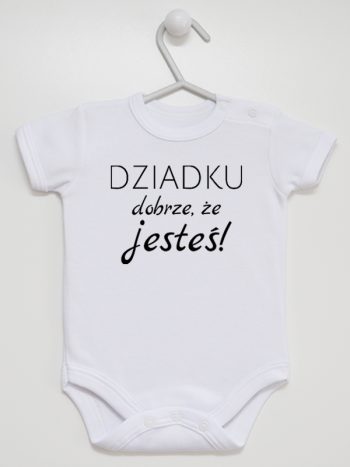dziadku dobrze że jesteś body z krótkim rękawem kolor biały 179