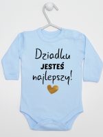 dziadku jesteś najlepszy body z długim rękawem kolor błękitny 176