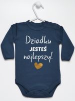 dziadku jesteś najlepszy body z długim rękawem kolor granatowy 176