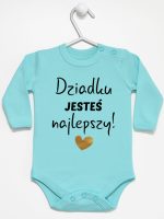 dziadku jesteś najlepszy body z długim rękawem kolor miętowy 176
