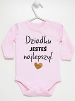 dziadku jesteś najlepszy body z długim rękawem kolor różowy 176