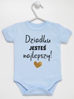dziadku jesteś najlepszy body z krótkim rękawem kolor błękitny 176