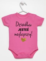 dziadku jesteś najlepszy body z krótkim rękawem kolor ciemny rózowy 176