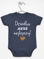 dziadku jesteś najlepszy body z krótkim rękawem kolor granatowy 176
