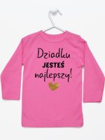 dziadku jesteś najlepszy koszulka z długim rękawem kolor ciemny różowy 176
