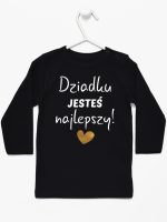 dziadku jesteś najlepszy koszulka z długim rękawem kolor czarny 176