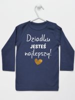 dziadku jesteś najlepszy koszulka z długim rękawem kolor granatowy 176