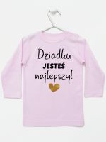 dziadku jesteś najlepszy koszulka z długim rękawem kolor różowy 176