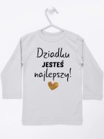 dziadku jesteś najlepszy koszulka z długim rękawem kolor szary 176