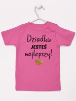 dziadku jesteś najlepszy koszulka z krótkim rękawem kolor ciemny różowy 176