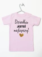 dziadku jesteś najlepszy koszulka z krótkim rękawem kolor różowy 176