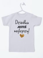 dziadku jesteś najlepszy koszulka z krótkim rękawem kolor szary 176