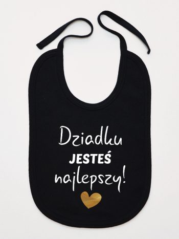 dziadku jesteś najlepszy śliniak niemowlęcy kolor czarny 176
