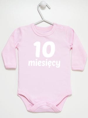dziesięć miesięcy body z długim rękawem kolor różowy 022