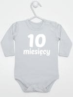 dziesięć miesięcy body z długim rękawem kolor szary 022