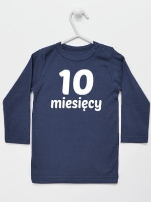 dziesięć miesięcy koszulka z długim rękawem kolor granatowy 022