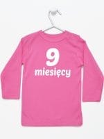 dziewięć miesięcy koszulka z długim rękawem kolor ciemny różowy 021