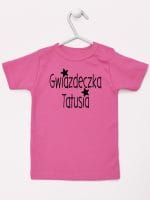 gwiazdka tatusia koszulka z krótkim rękawem kolor ciemny różowy 070