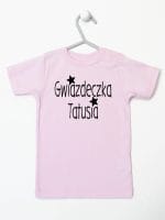 gwiazdka tatusia koszulka z krótkim rękawem kolor różowy 070