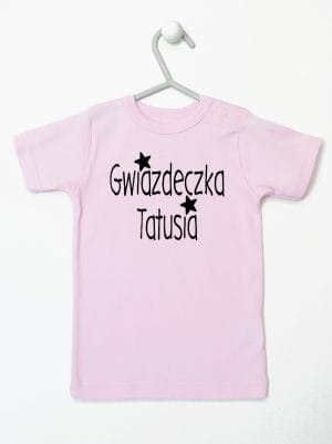gwiazdka tatusia koszulka z krótkim rękawem kolor różowy 070