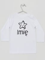 gwiazdka z imieniem maluszka koszulka z długim rękawem kolor biały 128