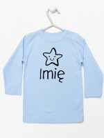 gwiazdka z imieniem maluszka koszulka z długim rękawem kolor błękitny 128