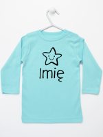 gwiazdka z imieniem maluszka koszulka z długim rękawem kolor miętowy 128