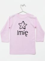 gwiazdka z imieniem maluszka koszulka z długim rękawem kolor różowy 128