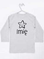 gwiazdka z imieniem maluszka koszulka z długim rękawem kolor szary 128