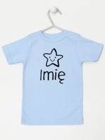 gwiazdka z imieniem maluszka koszulka z krótkim rękawem kolor błękitny 128