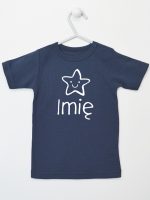 gwiazdka z imieniem maluszka koszulka z krótkim rękawem kolor granatowy 128