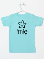 gwiazdka z imieniem maluszka koszulka z krótkim rękawem kolor miętowy 128
