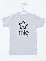gwiazdka z imieniem maluszka koszulka z krótkim rękawem kolor szary 128
