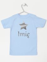 gwiazdka z imieniem nadruk srebrny koszulka z krótkim rękawem kolor błękitny 123