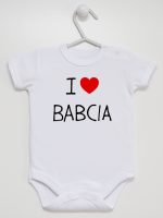 i love babcia body z krótkim rękawem kolor biały 107 i love babcia body z krótkim rękawem kolor biały 107